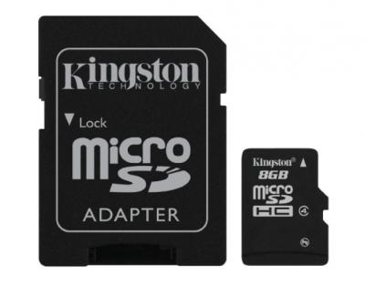 KINGSTON 8GB microSDHC class10 s adaptérom