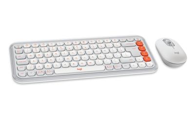 LOGITECH Pop Icon Combo bezdrôtový set klávesnice a myši oranžová UK